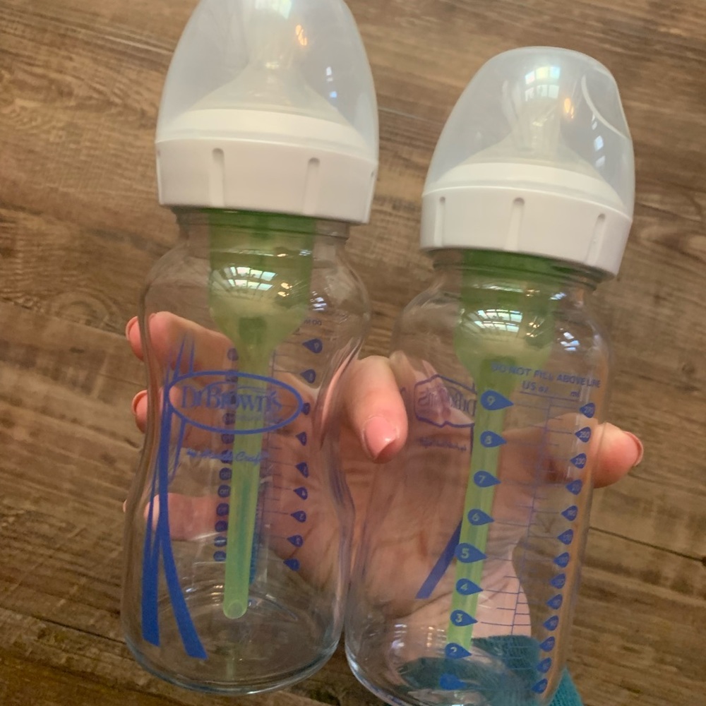 2 glass Dr. Brown 9 ounce bottles